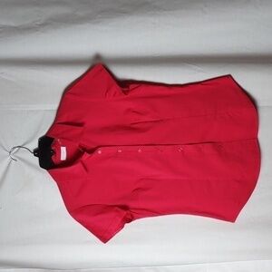 New York &  Company Red Button Up Blouse